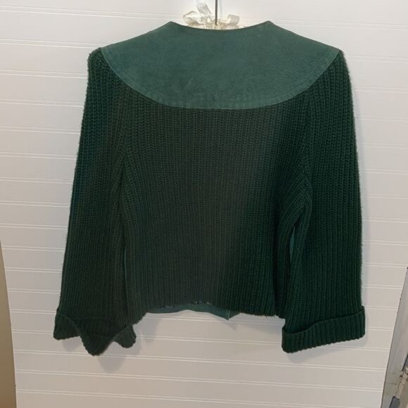 AMI Dark Green Suede Sweater Size Medium - Picture 3 of 3
